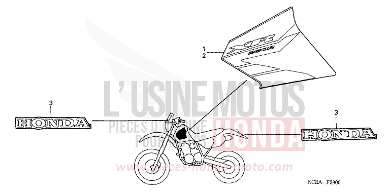 MARQUE/RAYURE de XR250R FIGHTING RED (R134) 2004