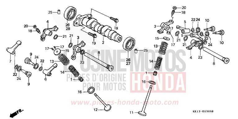 ARBRE A CAMES/SOUPAPE de XR250R FLASH RED (R119) 1984