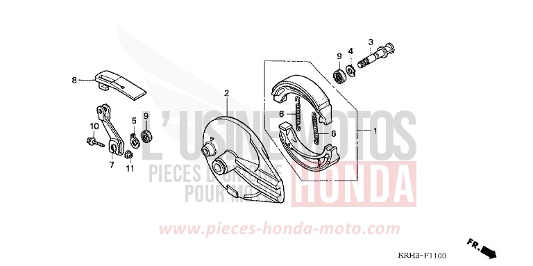 PANNEAU DE FREIN ARRIERE de XR125L FIGHTING RED (R134) de 2004