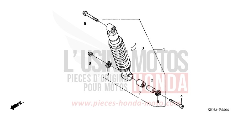COUSSIN ARRIERE de XR125L FIGHTING RED (R134) de 2004