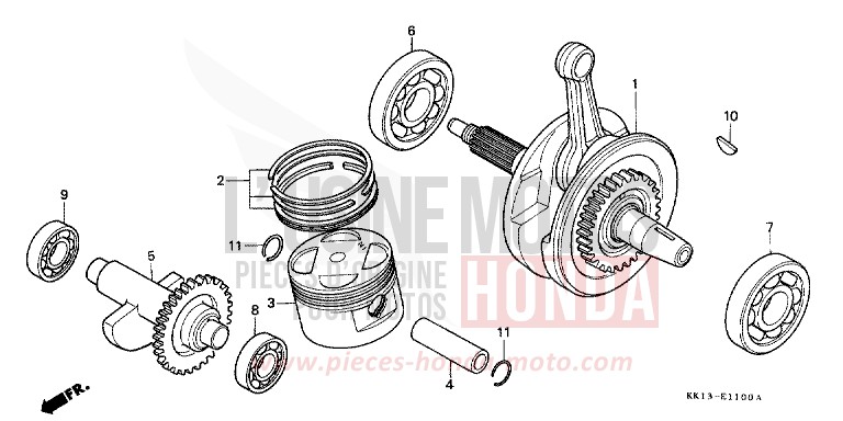 VILEBREQUIN/PISTON de XR250R FLASH RED (R119) de 1984