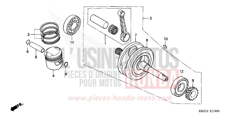 VILEBREQUIN/PISTON de XR125L NOIR (NH1) de 2005