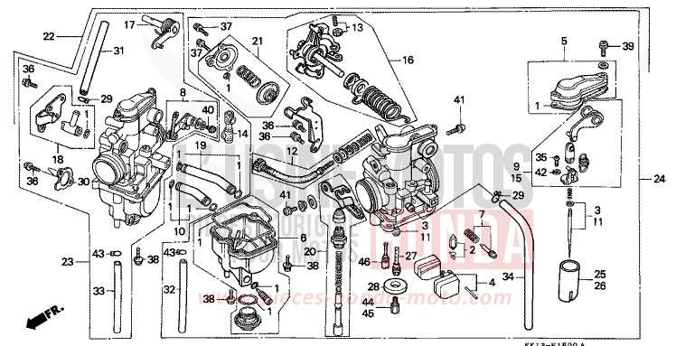 CARBURATEUR (XR250RE/RF) de XR250R FLASH RED (R119) de 1984