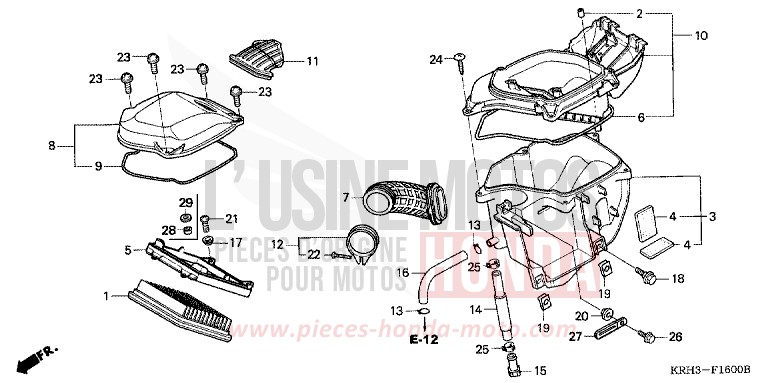 FILTRE A AIR de XR125L NOIR (NH1) 2005