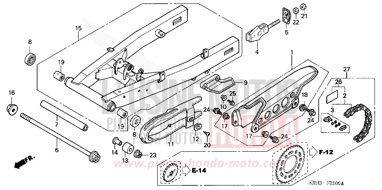 BRAS OSCILLANT de XR125L NOIR (NH1) 2005