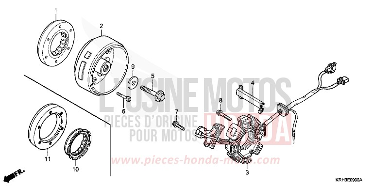 GENERATRICE de XR125L FIGHTING RED (R134) de 2005