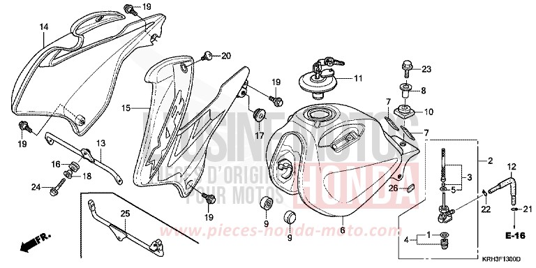 RESERVOIR A CARBURANT de XR125L NOIR (NH1) 2006