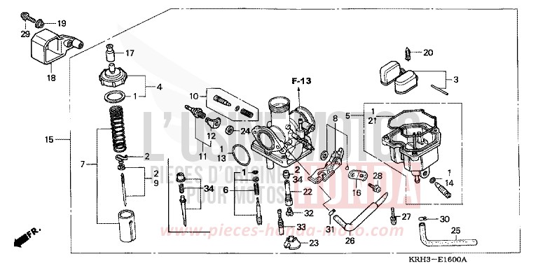 CARBURATEUR de XR125L FIGHTING RED (R134) 2006