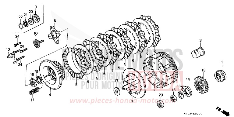 EMBRAYAGE de XR250R FLASH RED (R119) 1985