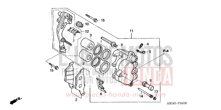 ETRIER DE FREIN AVANT de XR125L FIGHTING RED (R134) 2006