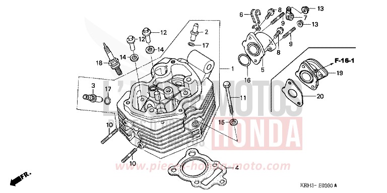 CULASSE de XR125L ROSS WHITE (NH196) 2006