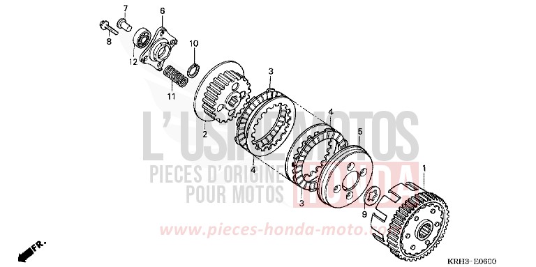 EMBRAYAGE de XR125L ROSS WHITE (NH196) 2006