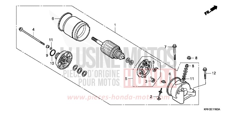 MOTEUR DE DEMARRAGE (XR125L3,4,5,6) de XR125L ROSS WHITE (NH196) de 2006