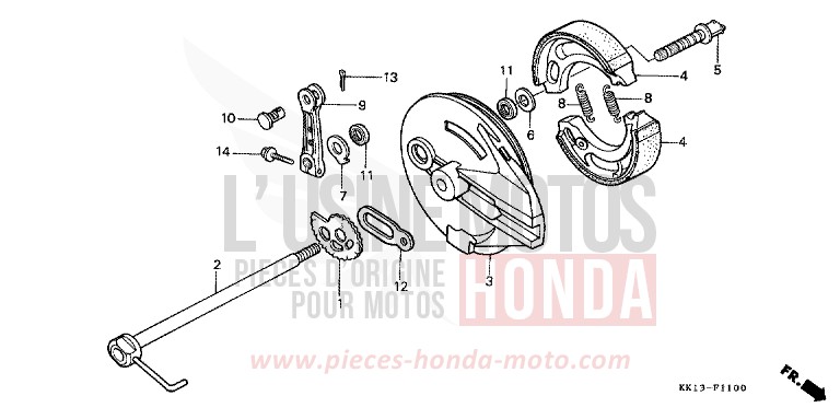 PANNEAU DE FREIN ARRIERE de XR250R FLASH RED (R119) de 1985