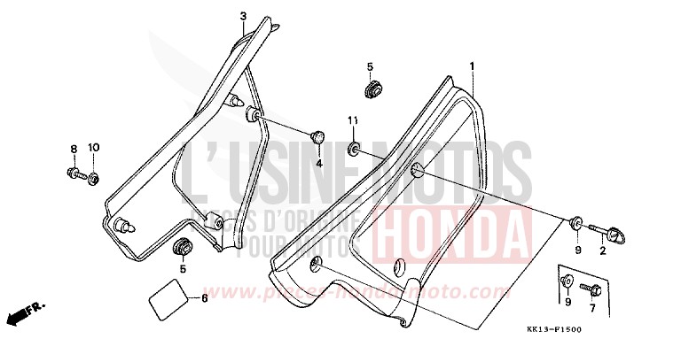 COUVERCLE LATERAL de XR250R FLASH RED (R119) 1985