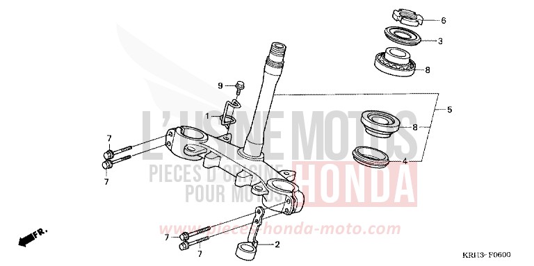 TIGE DE DIRECTION de XR125L ROSS WHITE (NH196) 2006