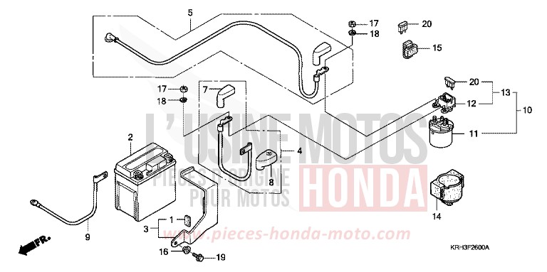 BATTERIE de XR125L ROSS WHITE (NH196) 2006