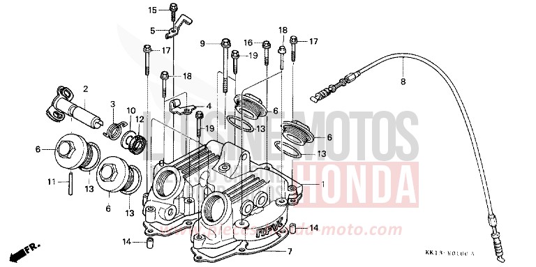 COUVERCLE DE CULASSE de XR250R SHASTA WHITE (NH138) de 1991