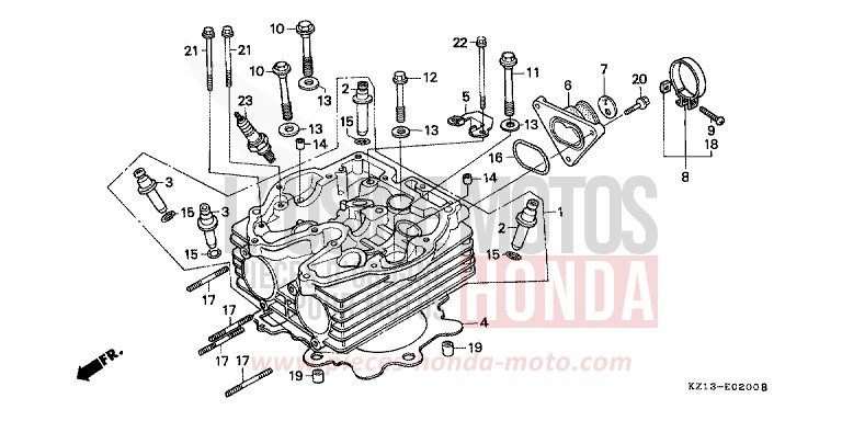 CULASSE de XR250R SHASTA WHITE (NH138H) 1992