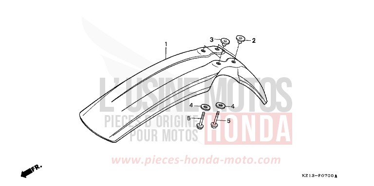 AILE AVANT de XR250R SHASTA WHITE (NH138H) 1992