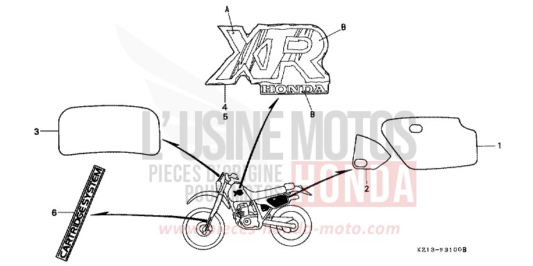 MARQUE (RN) de XR250R SHASTA WHITE (NH138H) 1992