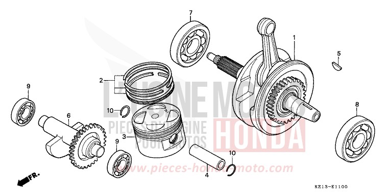 VILEBREQUIN/PISTON de XR250R SHASTA WHITE (NH138H) 1993