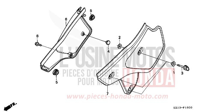 COUVERCLE LATERAL de XR250R SHASTA WHITE (NH138H) 1994