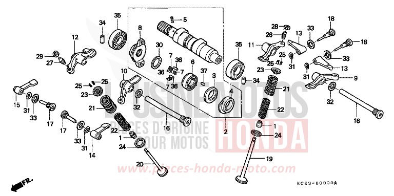 ARBRE A CAMES/SOUPAPE de XR250R ROSS WHITE (NH196) 1996