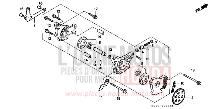 POMPE A HUILE de XR250R ROSS WHITE (NH196) 1998