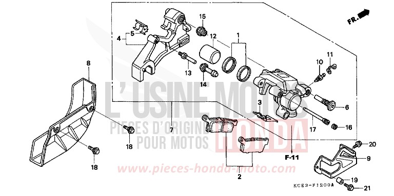 ETRIER DE FREIN ARRIERE de XR250R ROSS WHITE (NH196) 1999
