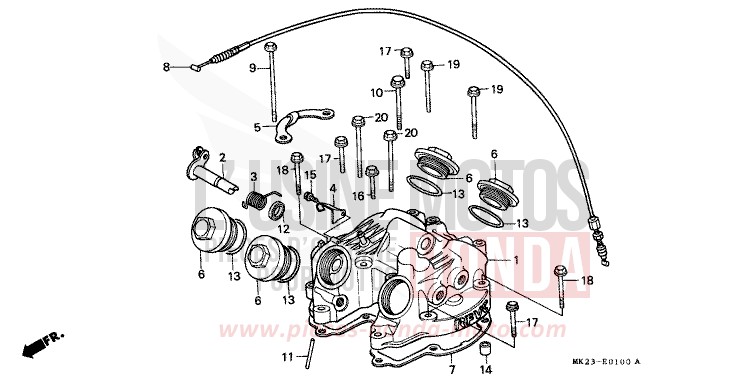 COUVERCLE DE CULASSE de XR600R SHASTA WHITE (NH138H) 1991