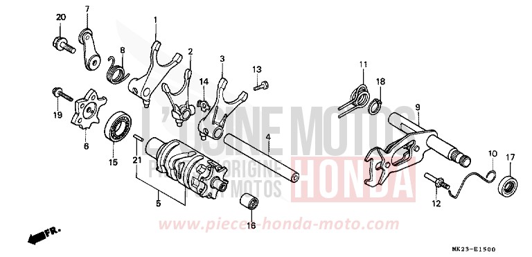 TAMBOUR DE CHANGEMENT de XR600R SHASTA WHITE (NH138H) 1991