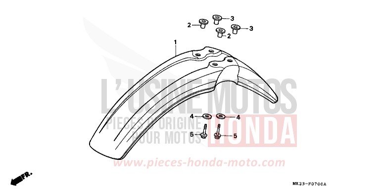 AILE AVANT de XR600R SHASTA WHITE (NH138H) 1991
