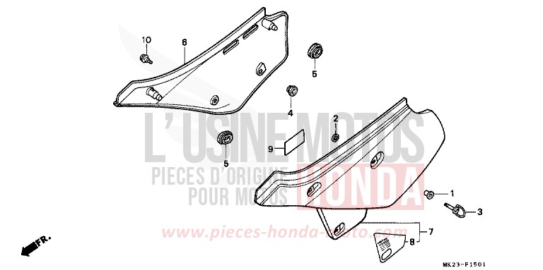 COUVERCLE LATERAL de XR600R SHASTA WHITE (NH138H) 1991