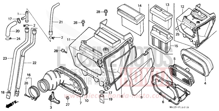 FILTRE A AIR de XR600R SHASTA WHITE (NH138H) 1991