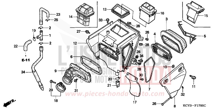 FILTRE A AIR de XR400R FIGHTING RED (R134) 2001