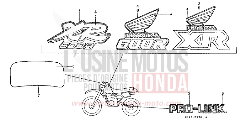 MARQUE/RAYURE de XR600R SHASTA WHITE (NH138H) 1991