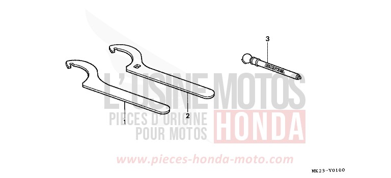 OUTILS de XR600R SHASTA WHITE (NH138H) 1991