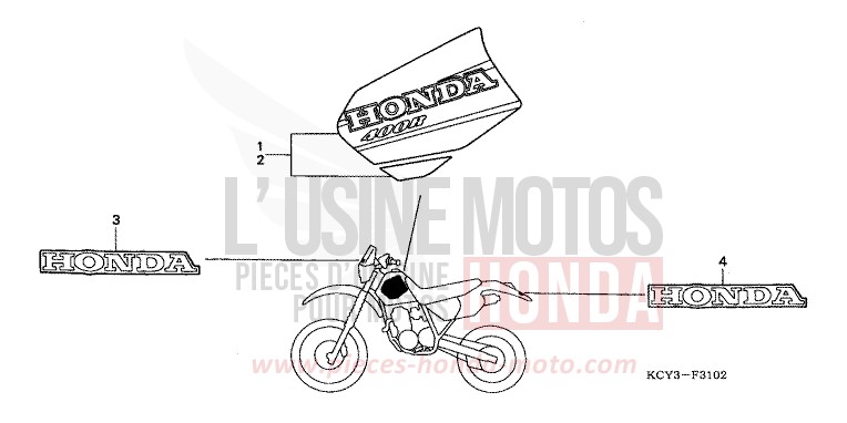 MARQUE (XR400R1) de XR400R FIGHTING RED (R134) de 2001