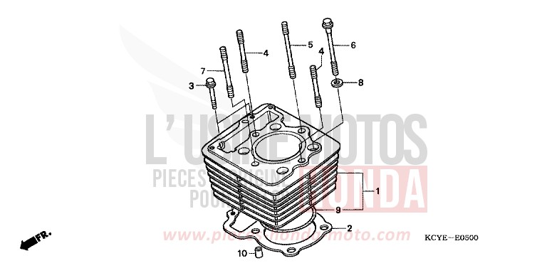 CYLINDRE de XR400R FIGHTING RED (R134) 2004