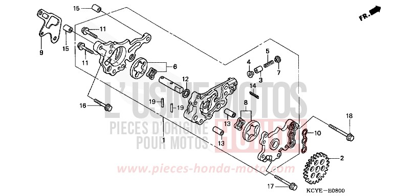 POMPE A HUILE de XR400R FIGHTING RED (R134) 2004