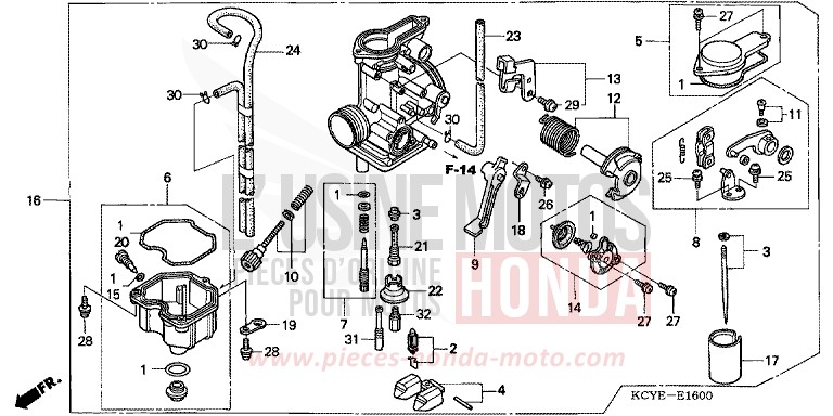 CARBURATEUR de XR400R FIGHTING RED (R134) 2004