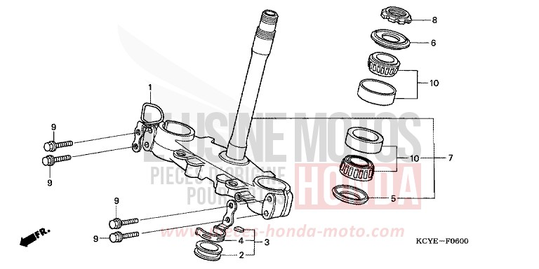 TIGE DE DIRECTION de XR400R FIGHTING RED (R134) 2004