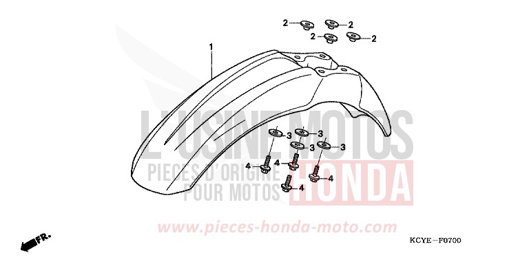 AILE AVANT de XR400R FIGHTING RED (R134) 2004