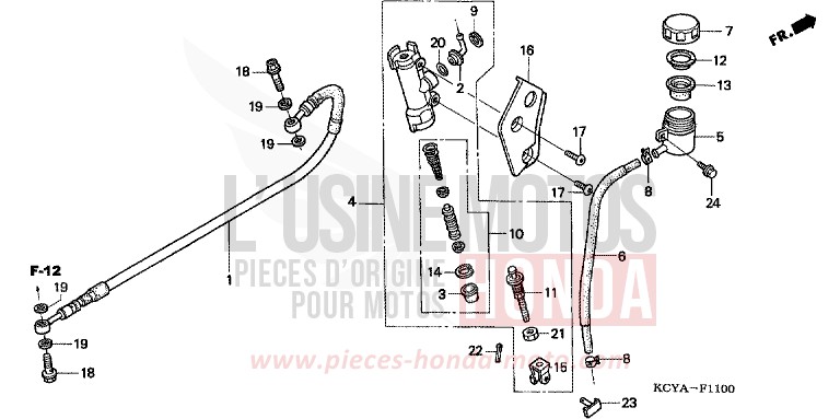 MAITRE-CYLINDRE FREIN AR. CYLINDRE de XR400R FIGHTING RED (R134) 2004