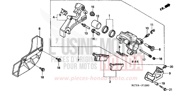 ETRIER DE FREIN ARRIERE de XR400R FIGHTING RED (R134) 2004