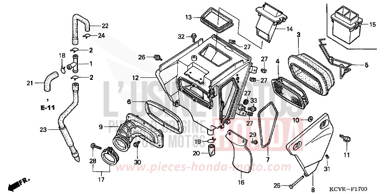 FILTRE A AIR de XR400R FIGHTING RED (R134) 2004