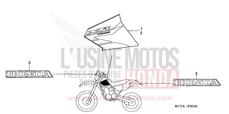 MARQUE/RAYURE de XR400R FIGHTING RED (R134) 2004