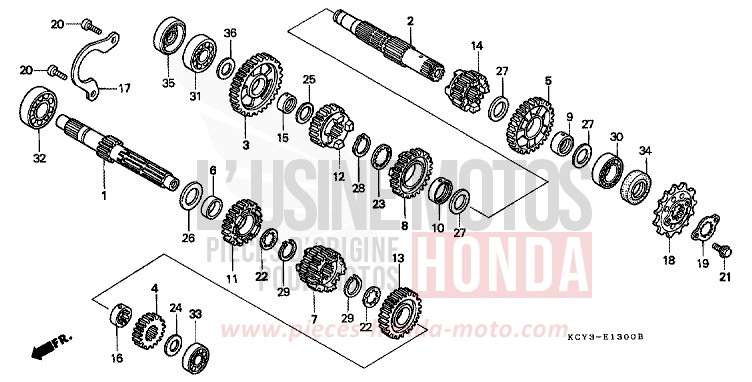 BOITE DE VITESSES de XR400R ROSS WHITE (NH196) de 1999