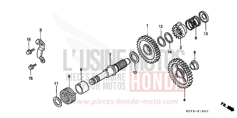 AXE DE KICKSTARTER de XR400R ROSS WHITE (NH196) de 1999